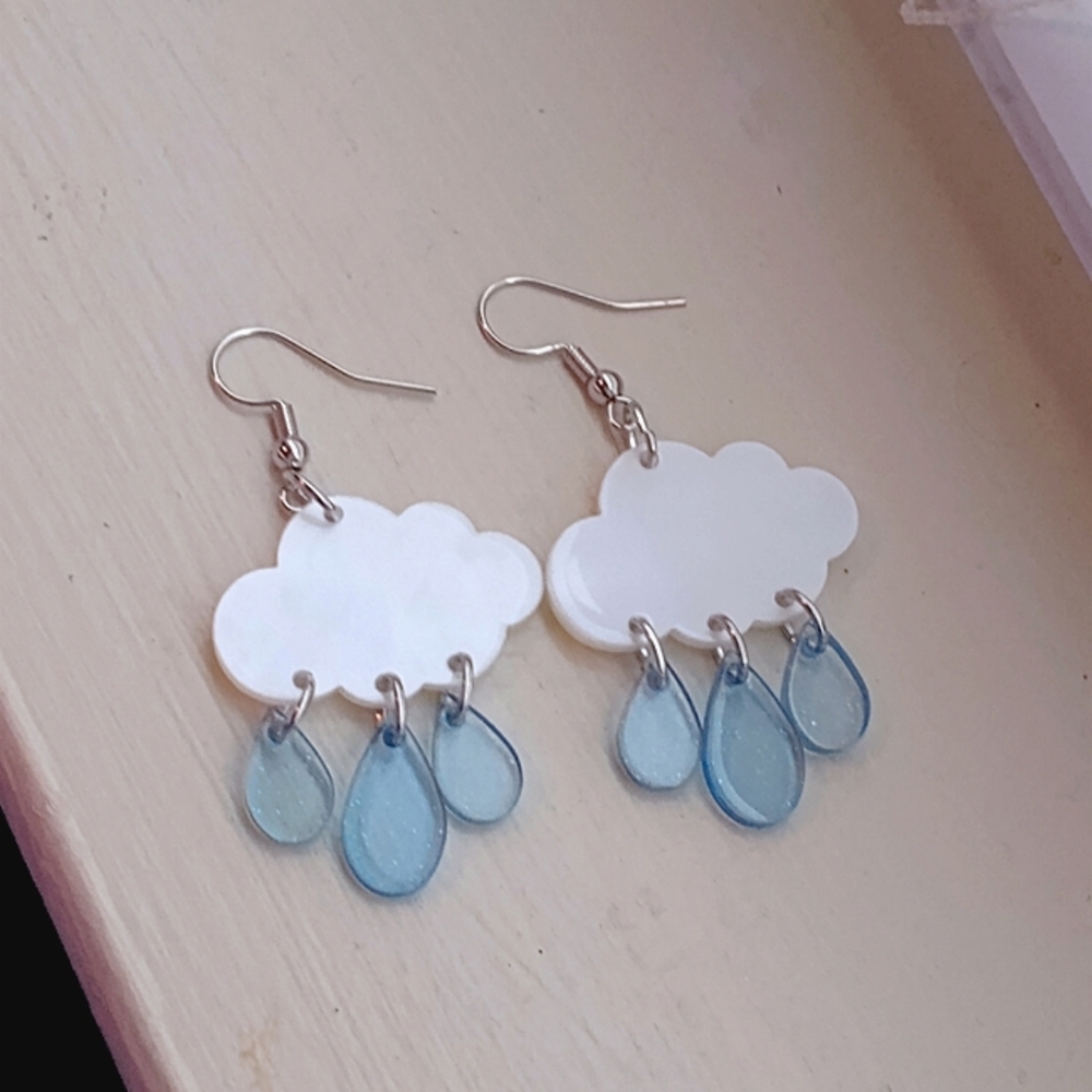 Rain clouds earrings